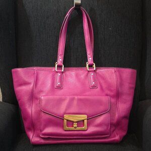 Marc by Marc Jacobs Bianca Hayley  Fuchsia Pink Leather Large Tote Bag